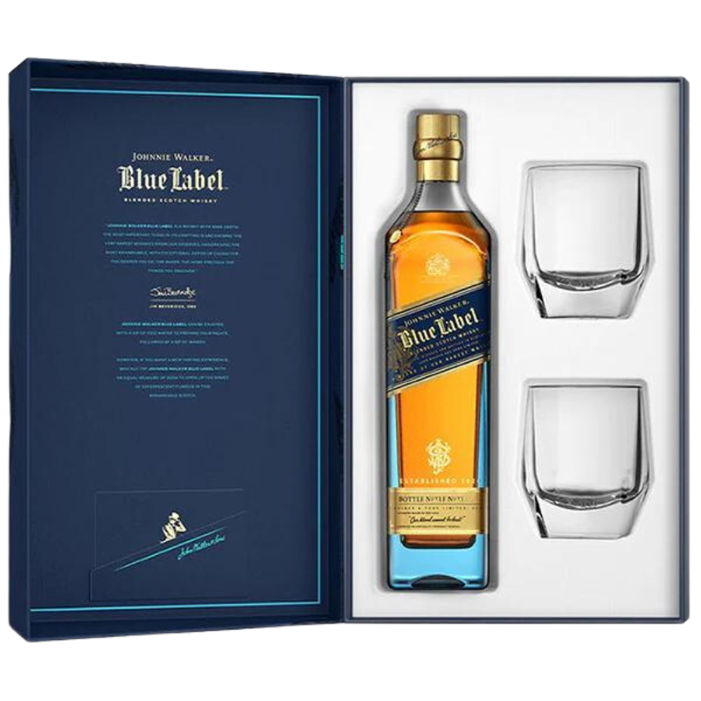 Johnnie Walker Blue Label Gift Set W/2 Glasses_Hollywood Beverage