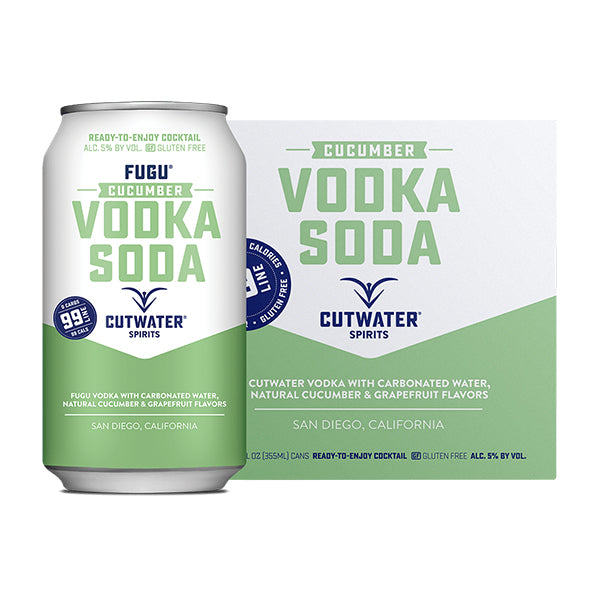 Cutwater Cucumber Vodka Soda Cocktail 4 Pack-12oz Can_nestor liquor