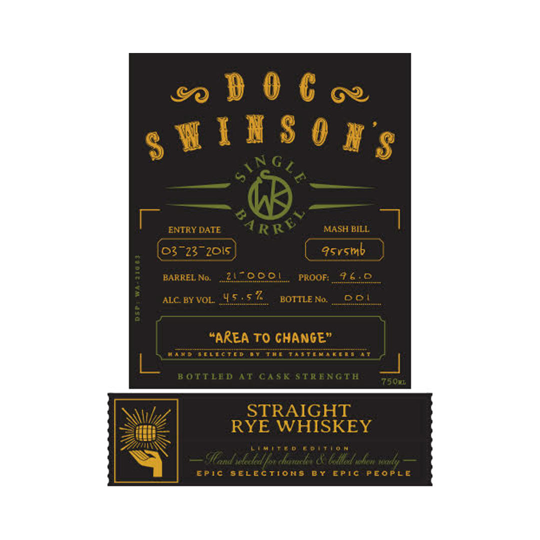 Doc Swinson’s Single Barrel Straight Rye 750ml_nestor liquor