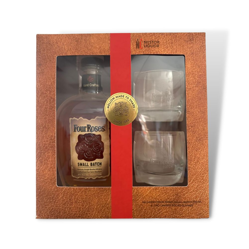 Four Roses Small Batch Gift Set With 2 Rock Glasses 750ml_nestor liquor