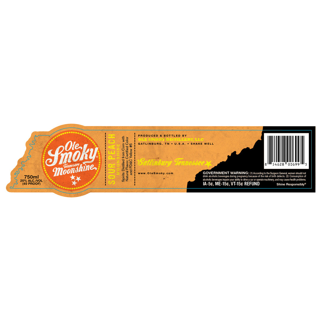 Ole Smoky Moonshine Sour Peach 750ml_nestor liquor