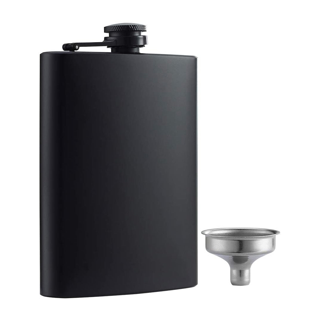 Whiskey Flask Matte Black - 8 Oz_nestor liquor